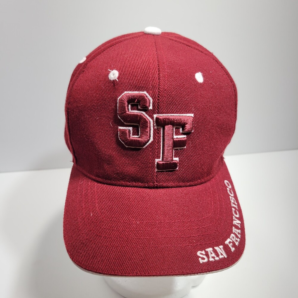 San Francisco Hat Cap Strapback Maroon Baseball Hiker Hiking Fitted Mens